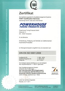 Сертификат ISO на тюнинг